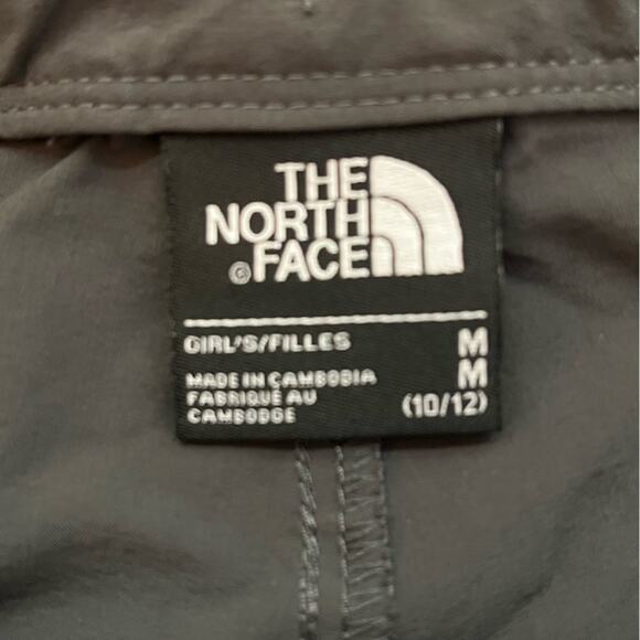 North Face Hiking Pants Girls Medium Convertible Dark Grey Adj Waist Outdoors - Picture 6 of 12